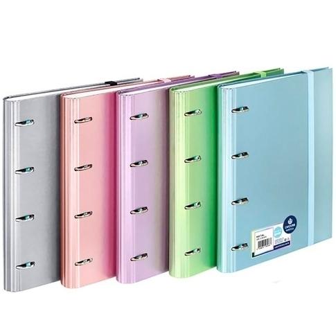 CARCHIVO - CARPEBLOCK METAL CARPETA CARTÓN FORRADO PLASTIFICADO A4 ANILLAS MIXTAS 4X35MM C/RECAMBIO 100H 4X4 ROSA (Ref.12257425)