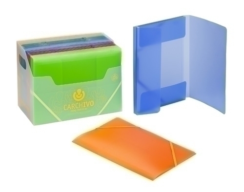 CARCHIVO - CARPETA de GOMAS y SOLAPAS PP TRANS. 4º FLUOR (Ref.2025KF)