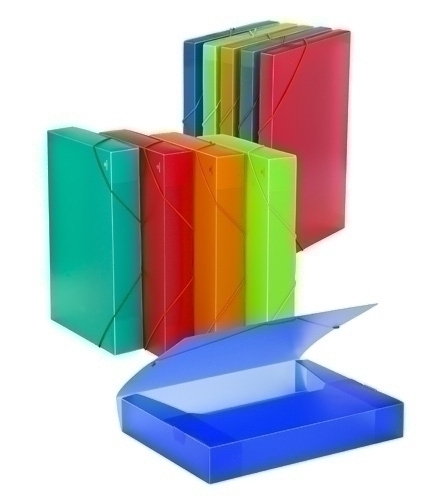 CARCHIVO - CARPETA de PROYECTOS PP TRANS. A4 GOMAS 2,5 cm FLUOR 5 col.surt. (Ref.382KF)