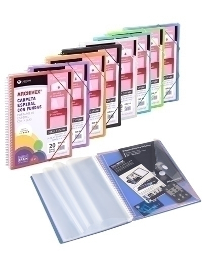 CARCHIVO - CARPETA FUNDAS (TARIFARIO) ESPIRAL PP ARCHIVEX-STAR CANGURO A4 40 F. NARANJA (Ref.53034052)