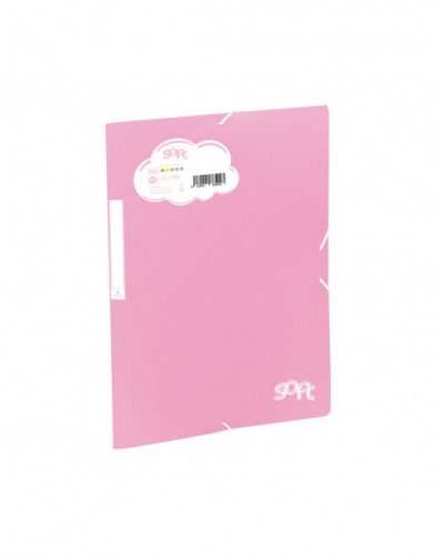 CARCHIVO - CARPETA SOLAPAS SOFT POLIPROPILENO C/ETIQUETA Y GOMA ROSA PASTEL (Ref.20160125)