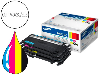 SAMSUNG - Toner Laser ORIGINALES CLT-P4072C Negro/Amarillo/Cyan/Magenta pack 4 (Ref.SU382A)