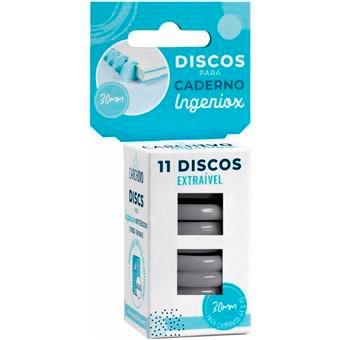 CARCHIVO - DISCOS PARA CUADERNO INGENIOX 30MM PLASTICO GRIS -ESTUCHE DE 11- (Ref.66144008)