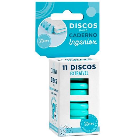 CARCHIVO - DISCOS PARA CUADERNO INGENIOX 30MM PLASTICO MENTA -ESTUCHE DE 11- (Ref.66144017)