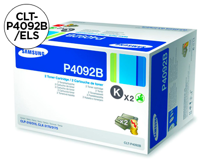SAMSUNG - Toner Laser ORIGINALES CLT-P4092B Negro Pack 2 (Ref.CLT-P4092B/ELS)