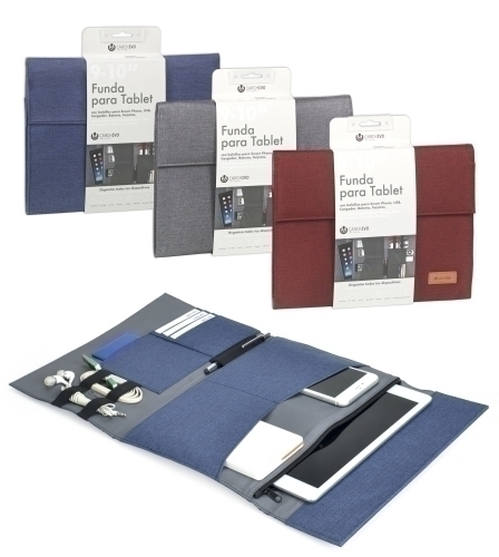 CARCHIVO - FUNDA TABLET VENTURE 10,1" UNIVERSAL CON SOLAPA SURTIDO (3 col.) (Ref.23210099)