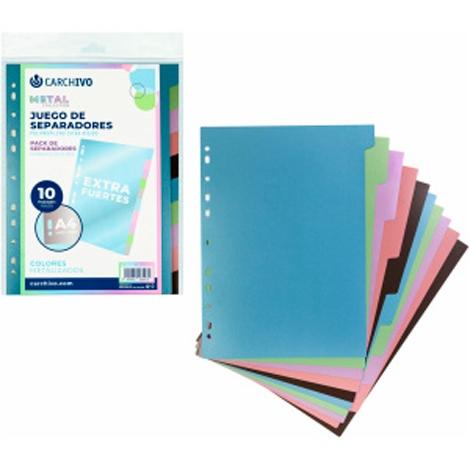 CARCHIVO - SEPARADORES CARCH.METAL EXTRA PP A4 10 p (Ref.49081099)