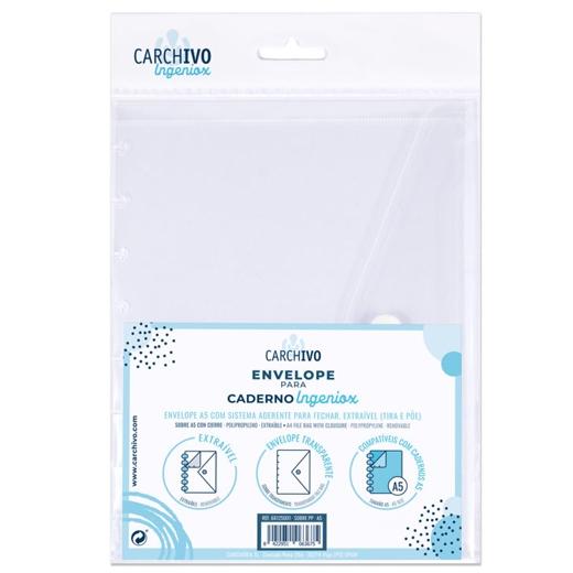 CARCHIVO - SOBRE INGENIOX A5 EXTRAÍBLE CIERRE C/VELCRO POLIPROPILENO TRANSPARENTE (Ref.66125001)