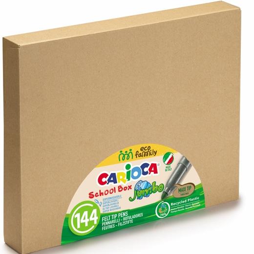 CARIOCA - CAJA SCHOOLBOX 144 ROTULADORES JUMBO ECO C/SURTIDOS (Ref.42829)