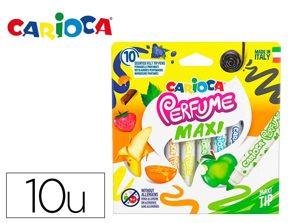 CARIOCA - ROTULADOR FIBRA PERFUME MAXI CAJA de 10 (Ref.42989)