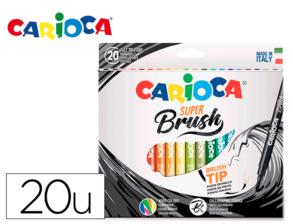 CARIOCA - ROTULADOR SUPER BRUSH (CALIGRAFIA) CAJA de 20 (Ref.42968)