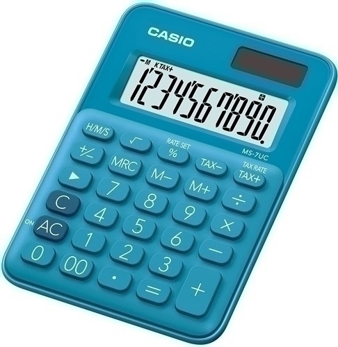 CASIO - CALCULADORA SOBREMESA 10 DIGITOS MS-7UC AZUL (Ref.MS-7UC-BU)