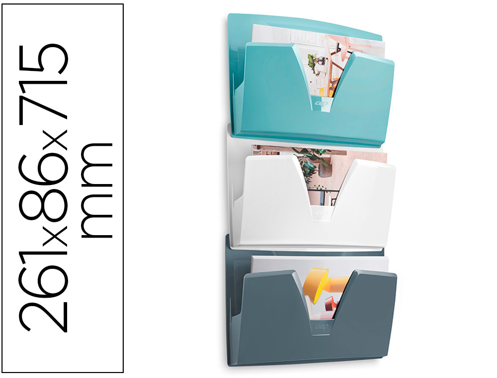 CEP - EXPOSITOR MURAL RIVIERA PLASTICO JUEGO DE 3 UNIDADES 361X86X715 MM (Ref.1001702961)