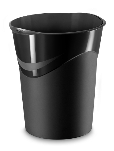 CEP - PAPELERA PLASTICO GLOSS 280G CERRADA 14 LITROS NEGRO (Ref.1002800161)