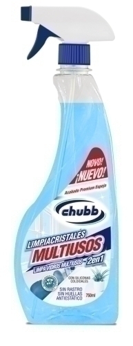 CHUBB - LIMPIADOR CRISTALES MULTIUSOS 2 EN 1 CON PISTOLA SPRAY 750 ML (Ref.6303)
