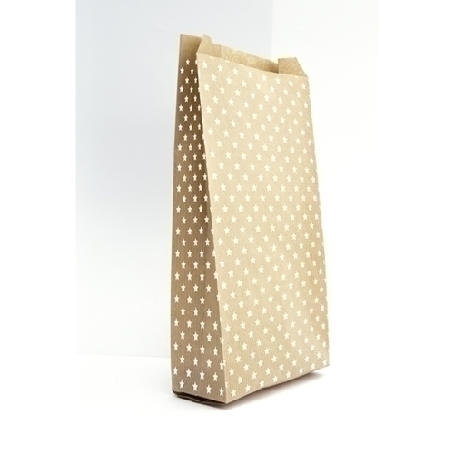 CLAIREFONTAINE - BOLSA de PAPEL KRAFT DECORADO S/ASAS 15x31x6 cm ESTRELLAS PACK DE 50 (Ref.394107C)