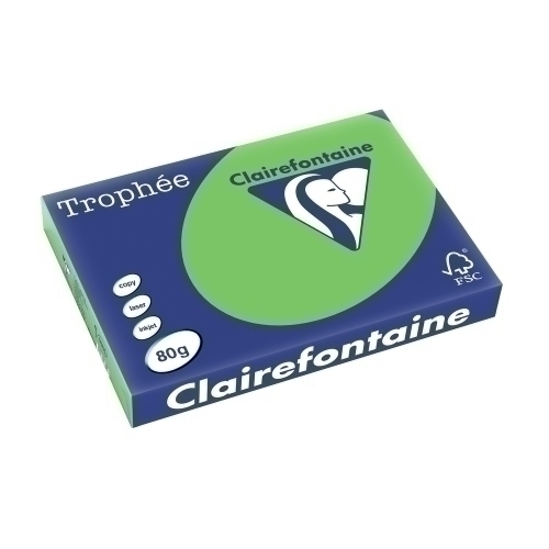 CLAIREFONTAINE - PAPEL COLOR A3 TROPHEE 80g 500h MENTA (Ref.1885C)