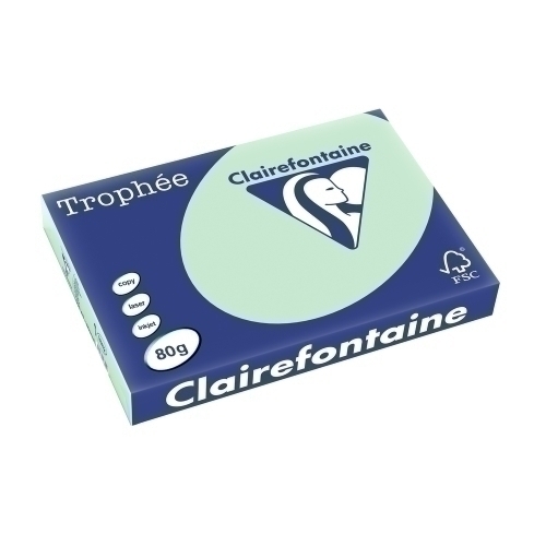 CLAIREFONTAINE - PAPEL COLOR A3 TROPHEE 80g 500h VERDE (Ref.1882C)