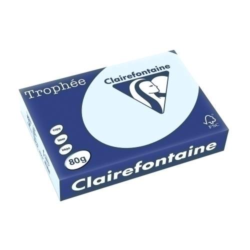 CLAIREFONTAINE - PAPEL COLOR A4 TROPHEE 80g 500h AZUL (Ref.1971C)