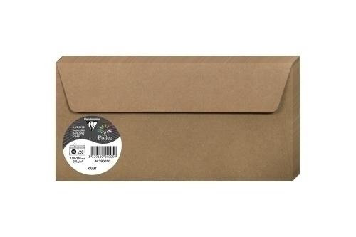 CLAIREFONTAINE - SOBRE POLLEN 110x220 120g KRAFT PAQUETE DE 20 (Ref.29005C)