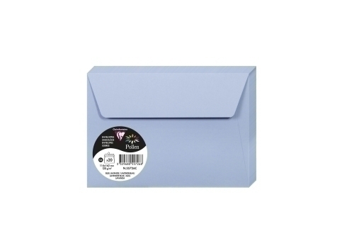 CLAIREFONTAINE - SOBRE POLLEN 114x162 120g AZUL LAVANDA PAQUETE DE 20 (Ref.55726C)