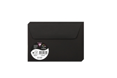 CLAIREFONTAINE - SOBRE POLLEN 114x162 120g NEGRO PAQUETE DE 20 (Ref.5836C)