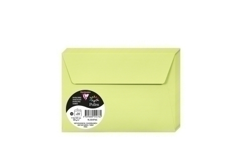 CLAIREFONTAINE - SOBRE POLLEN 114x162 120g VERDE YEMA PAQUETE DE 20 (Ref.55476C)