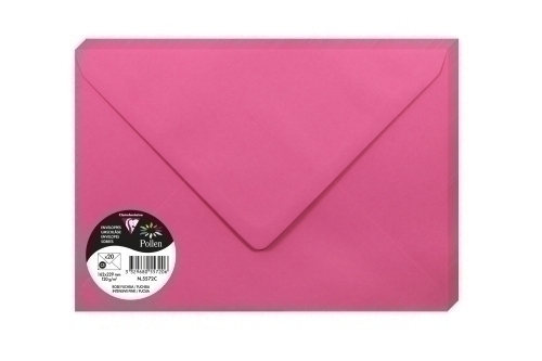 CLAIREFONTAINE - SOBRE POLLEN 162x229 120g FUCSIA PAQUETE DE 20 (Ref.5572C)