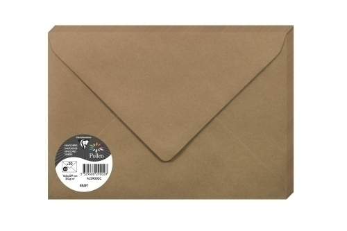 CLAIREFONTAINE - SOBRE POLLEN 162x229 120g KRAFT PAQUETE DE 20 (Ref.29002C)