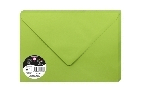 CLAIREFONTAINE - SOBRE POLLEN 162x229 120g VERDE MENTA PAQUETE DE 20 (Ref.5542C)