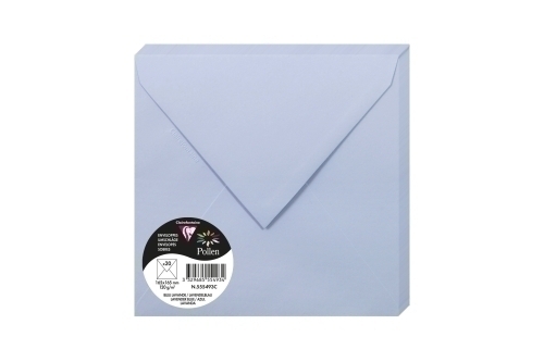 CLAIREFONTAINE - SOBRE POLLEN 165x165 120g AZUL LAVANDA PAQUETE DE 20 (Ref.555493C)
