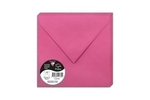 CLAIREFONTAINE - SOBRE POLLEN 165x165 120g FUCSIA PAQUETE DE 20 (Ref.5573C)