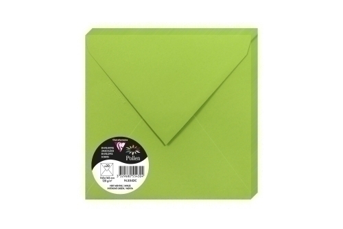 CLAIREFONTAINE - SOBRE POLLEN 165x165 120g VERDE MENTA PAQUETE DE 20 (Ref.5543C)