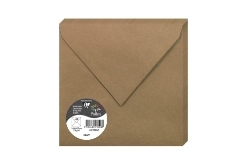 CLAIREFONTAINE - SOBRE POLLEN 165x165 135g KRAFT PAQUETE DE 20 (Ref.29003C)