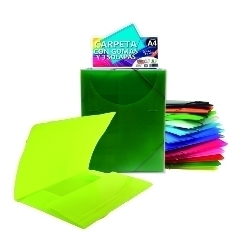 COLORLINE - CARPETA de GOMAS y SOLAPAS OFFICE BOX PP TRANS. A4+ (Ref.51211)