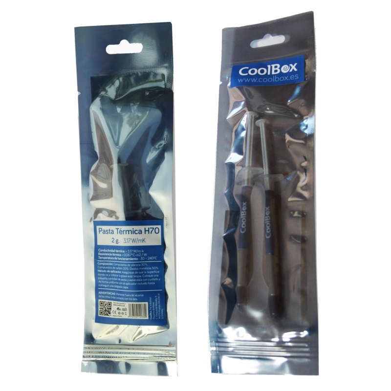 COOLBOX - Pasta térmica plata 2 gramos 3.17W/mk H70 (Ref.COO-TGH3W-2)