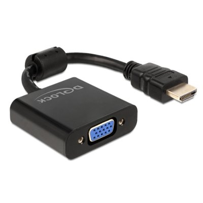 DELOCK - Adaptador HDMI-A 19 pines Macho a VGA Negro (Ref.65512)