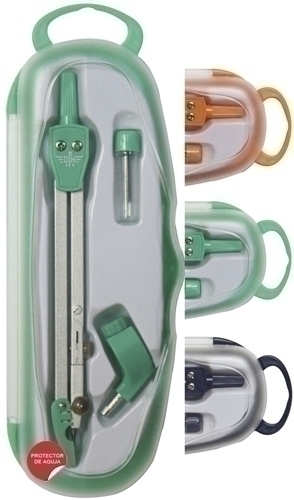 DFH - COMPAS ESCOLAR UNA PATA ARTICULADA CON ADAPTADOR Y MINA (Ref.802249)