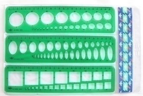 DFH - PLANTILLAS ESCOLAR JUEGO-3 SURTIDAS R-C-E** (Ref.156124)