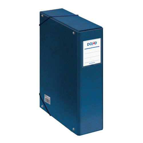 DOHE - CAJAS DE PROYECTOS CARTÓN FORRADO LOMO DE 9 CM AZUL CON ETIQUETA 245X350X90 (Ref.09744)