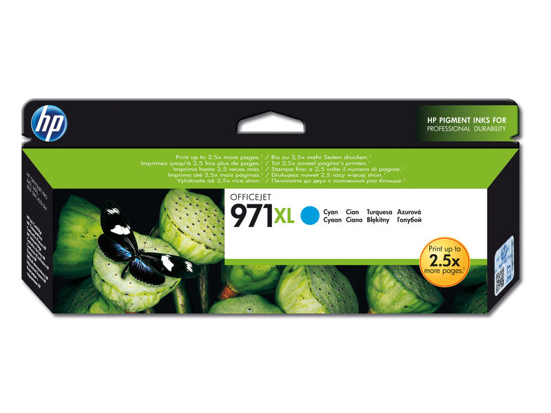 HP ( HEWLETT PACKARD ) - Cartuchos ORIGINALES Inyección De Tinta 971XL Cyan (Ref.CN626AE)