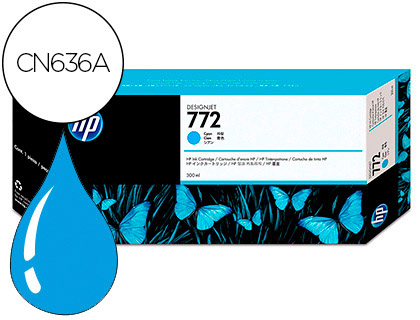 HP ( HEWLETT PACKARD ) - Cartuchos ORIGINALES Inyección De Tinta 772 Cyan (Ref.CN636A)