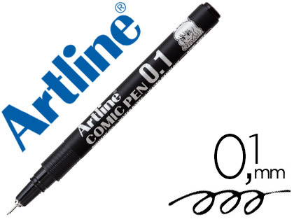 ARTLINE - ROTULADOR CALIBRADO MICROMETRICO NEGRO COMIC PEN EK-281 PUNTA POLIACETAL 0,1 MM RESISTENTE AL AGUA (Ref.EK-281 NE)