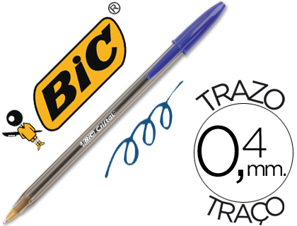 BIC - Boligrafo Cristal Azul Trazo 0.4 mm (Ref.8373609)