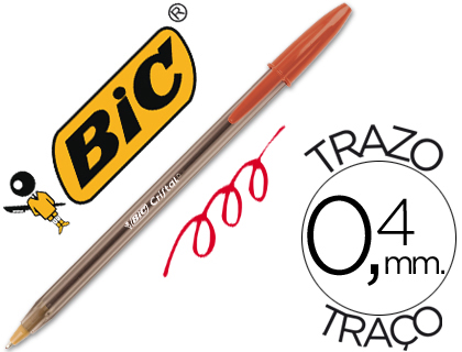 BIC - Boligrafo Cristal Rojo Trazo 0.4 mm (Ref.8373619)