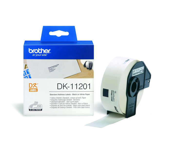 BROTHER - Etiqueta 400 ud 29x90mm Negro/Blanco (Ref.DK11201)