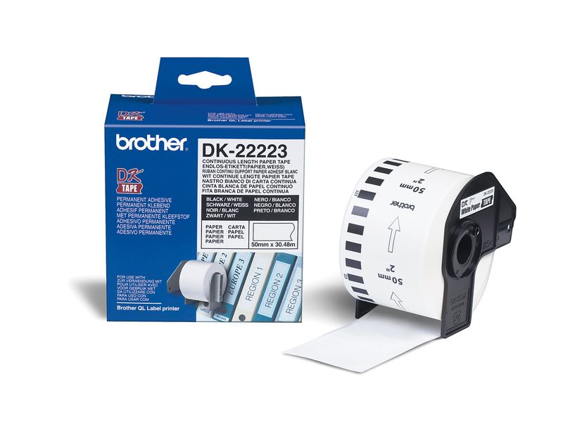 BROTHER - Cinta continua 50mm 30,48 m Blanca (Ref.DK22223)