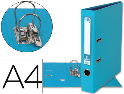 LIDERPAPEL - ARCHIVADOR DE PALANCA A4 DOCUMENTA FORRADO PVC CON RADO LOMO 52 MM CELESTE COMPRESOR METALICO (Ref.AZ78)