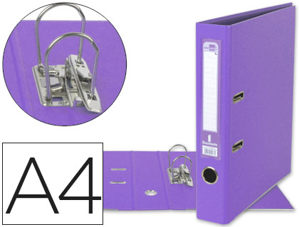 LIDERPAPEL - ARCHIVADOR DE PALANCA A4 DOCUMENTA FORRADO PVC CON RADO LOMO 52 MM LILA COMPRESOR METALICO (Ref.AZ79)