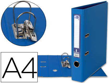 LIDERPAPEL - ARCHIVADOR DE PALANCA A4 DOCUMENTA FORRADO PVC CON RADO LOMO 52MM AZUL COMPRESOR METALICO (Ref.AY04)